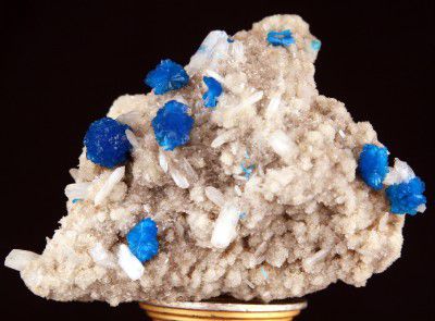 cavansite avec stilbite sur heulandite 