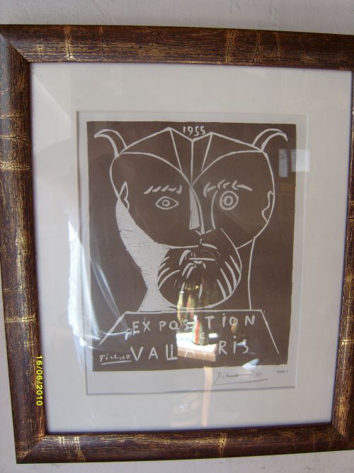 Affiche de Picasso pour Exposition à Vallauris - 1450 € avec cadre