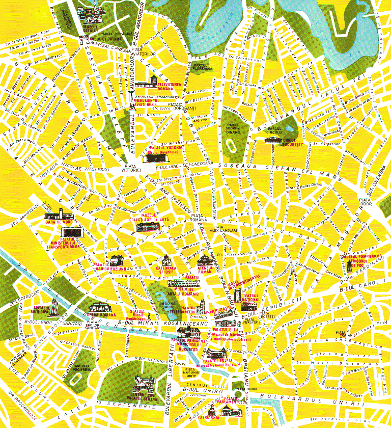 Plan de Bucarest et ses rues