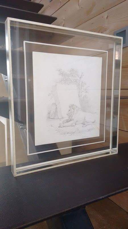 Dessin vitre miroir côté intérieur