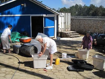 Des femmes plus âgées, dont une de 90 ans, aident à Fort-Jacques - Three older ladies, one is 90 years old, help at Fort-Jacques