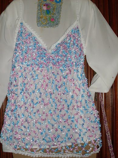 top au crochet pastel