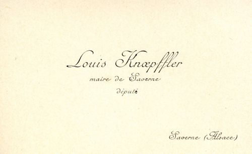 La carte de visite de Louis Knoepffler