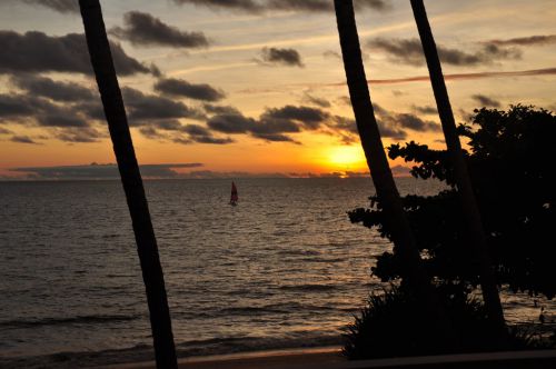 Coucher de soleil - orange/noir