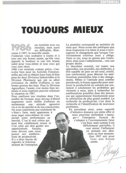 Les Voeux du Président et les Objectifs 1987