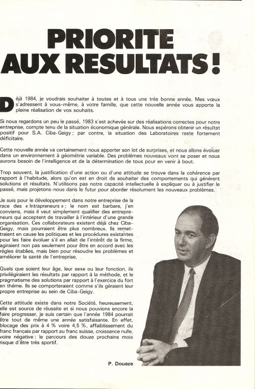 Les Voeux du Président et les Objectifs 1984