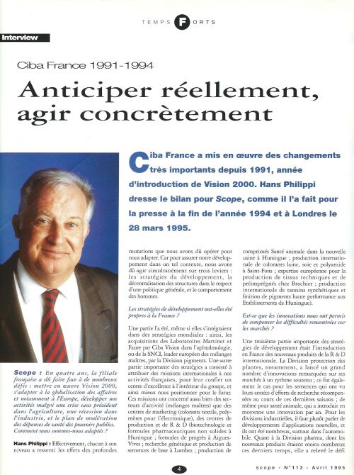 Hans Philippi dresse un bilan des changements