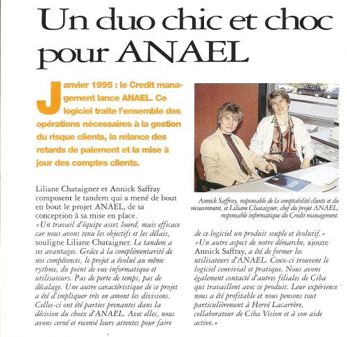 Le credit Management lance ANAEL avec Annick Saffret et Liliane Chataigner