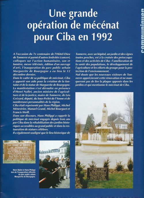 Opération de mécénat pour Ciba en 1992