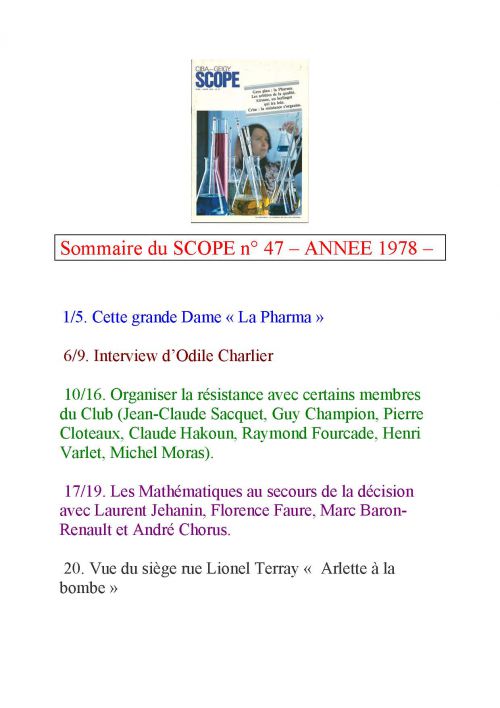 SCOPE n° 47