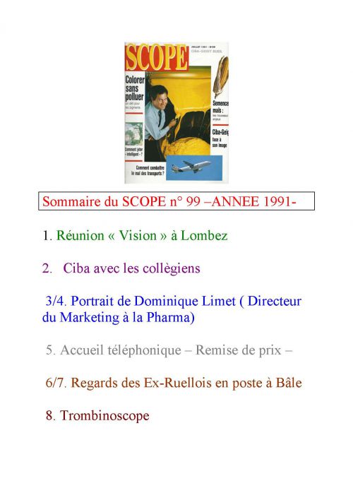 SCOPE n° 99 ANNEE 1991