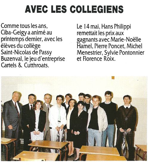 Ciba et le collège de  Passy-Buzenval