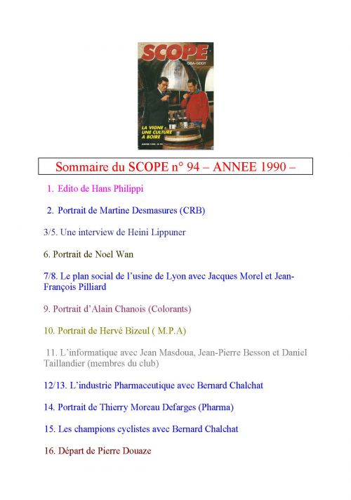 SCOPE n° 94 ANNEE 1990