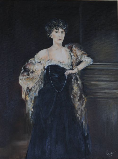 Portrait de femme, (huile) d'après John Singer Sargent