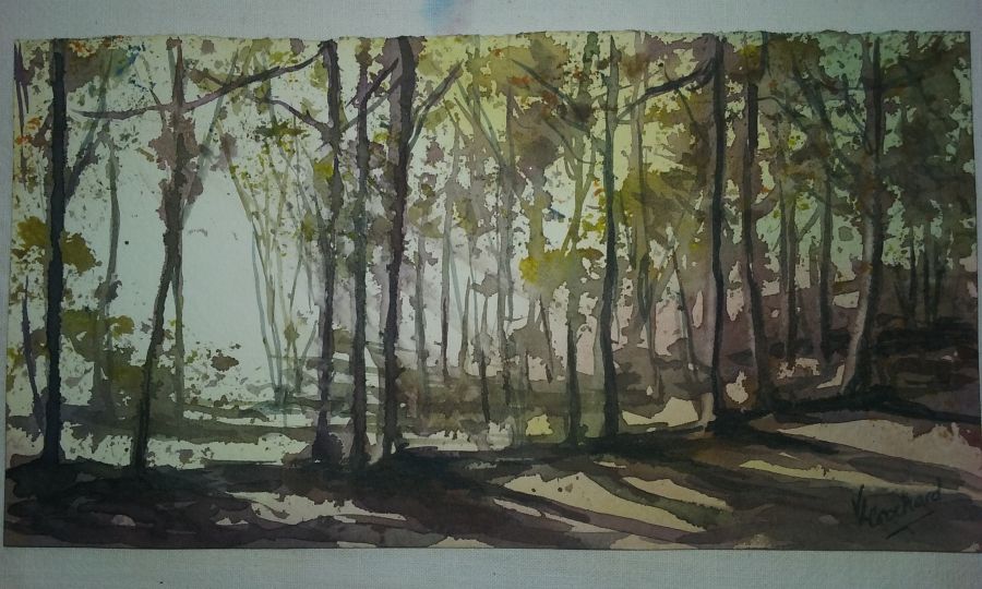 En forêt (aquarelle)