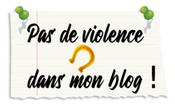 post it avec écrit dessus : pas de violence dans mon blog, avec un fer à cheval comme déco