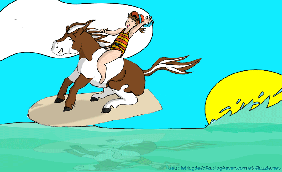 dessin de poney sur surf