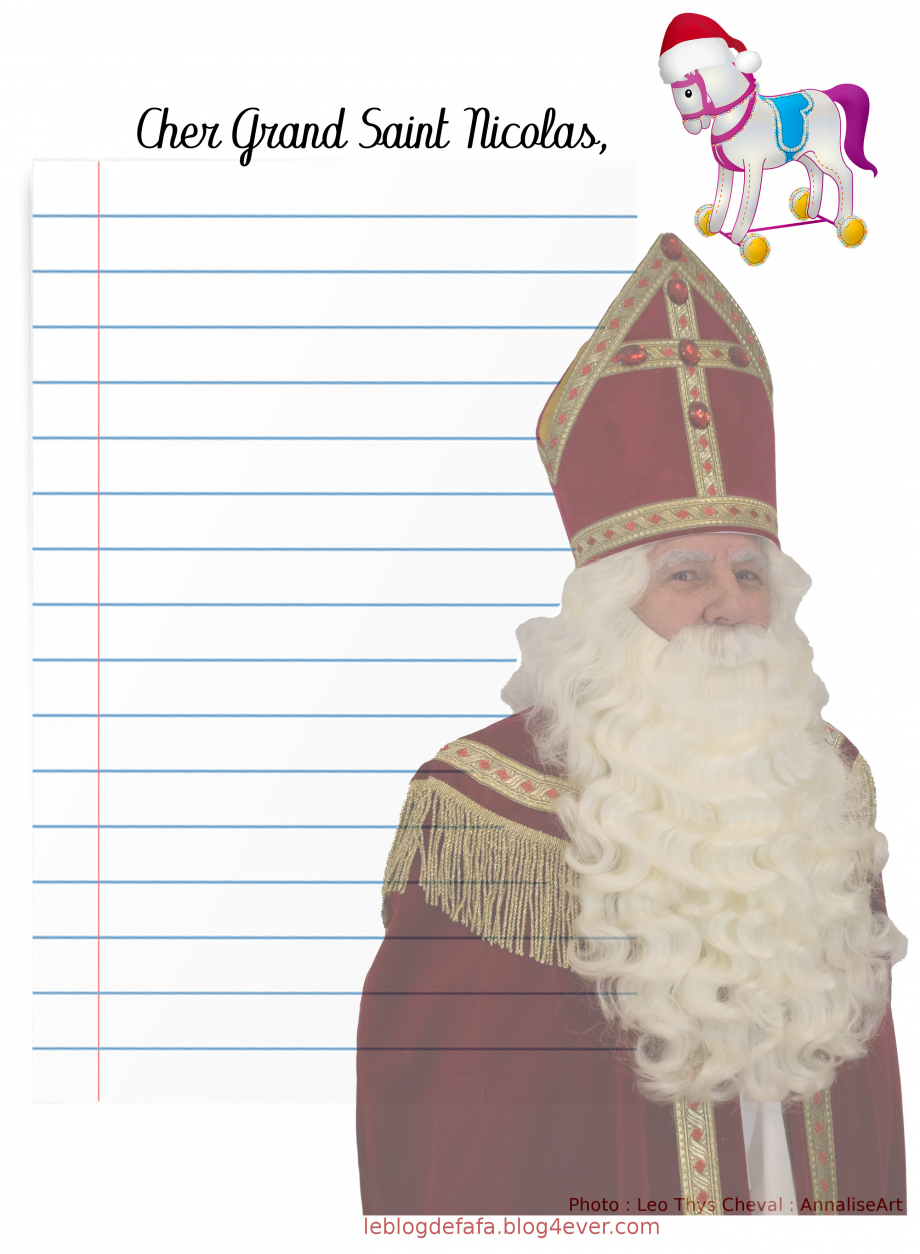 Modèle de lettre gratuite pour Saint-Nicolas à imprimer pour tous les enfants