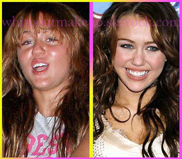 miley sans maquillage et avec maquillage