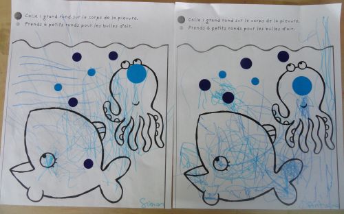 coloriage et gommettes !