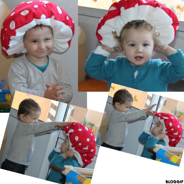 les enfants ont ressorti le chapeau champignon ! trop drôle