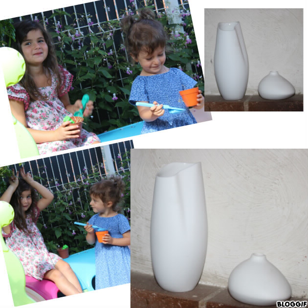 merci aux parents de MISIA pour ces deux beaux vase en porcelaine blanche pour finir notre année en périscolaire