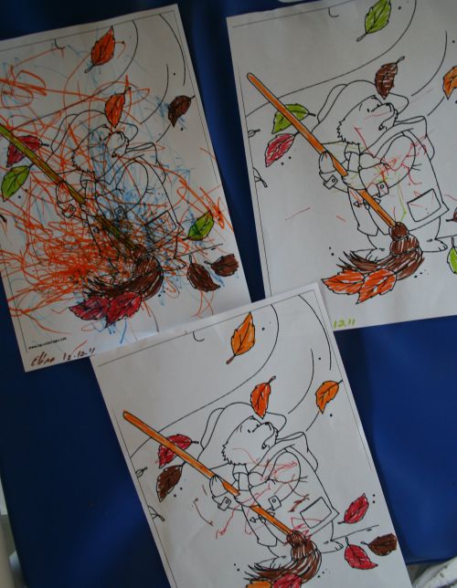les trois premiers coloriages de l'Ours Paddington en automne