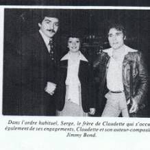 CLAUDETTE AVEC SERGE ,SON FRÈRE,ET jIMMY bOND