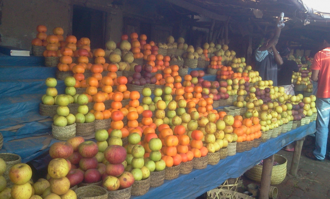 les vendeurs de fruit sur la route de Diego