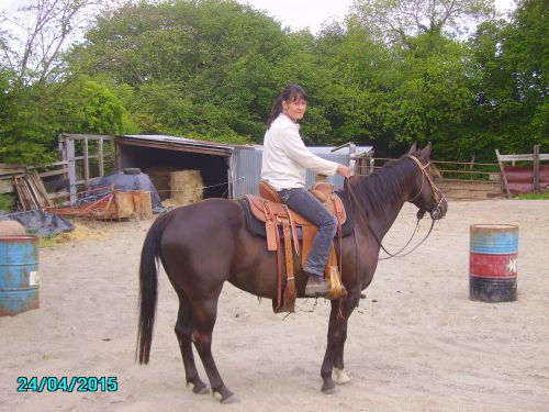 irene avec rosie zan roses jument quarter horse  6 ans