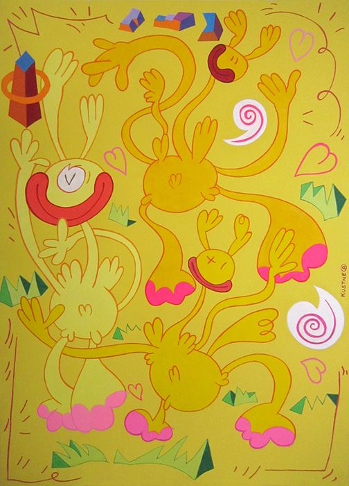 Clonage gold - Acrylique sur contrecollé - 80 x 60 cm