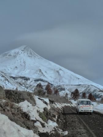 Le volcan Lanin a la frontiere chileno-argentine