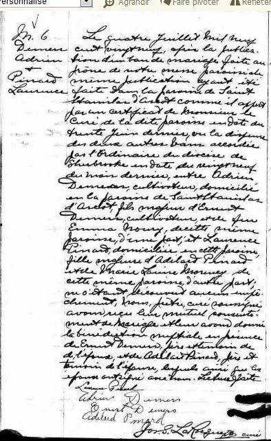 Contrat de mariage de mes grands-parents maternels