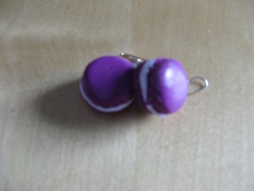 Boucles d'oreilles macarons violet