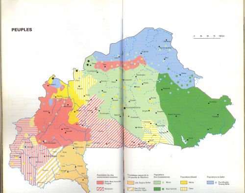Carte ethnique du Burkina Faso