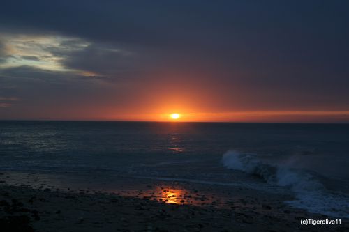 coucher de soleil au phare des baleines