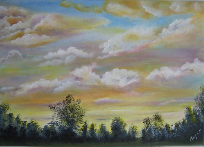 Nuages à Kervy - acrylique