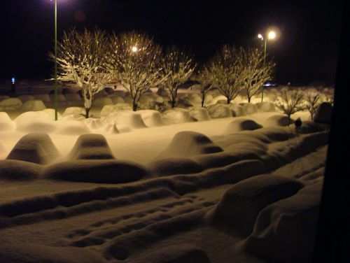 le parking sous la neige