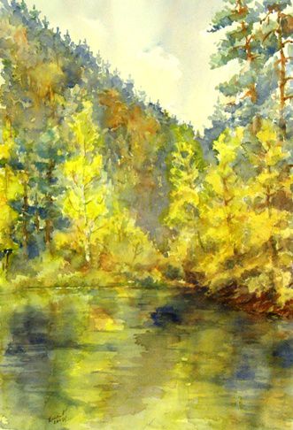 Reflets d'automne ( Linsenthal) - aquarelle