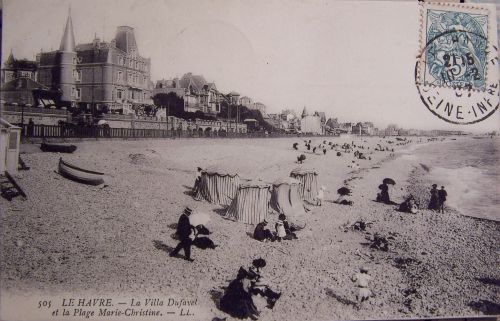 Le Havre - La villa Dufayel et la plage Marie Christine