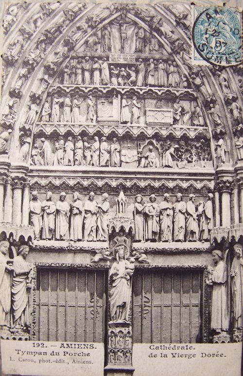 Amiens - Cathédrale - Tympan du porche de la vierge dorée