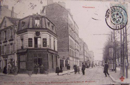 Vincennes - Avenue de la république vue de la rue de Montreuil