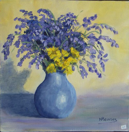 bouquet de jacinthes bleues