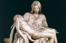 La vierge Marie baise les plaies du christ