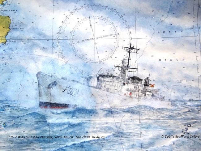 2014 'F912 WANDELAAR crossing North Minch'  Sea chart 30-40 cm