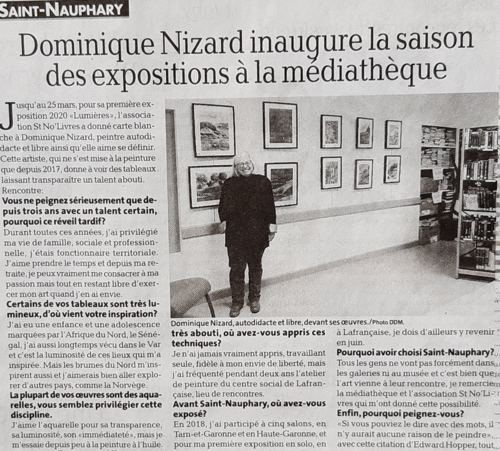 Dominique NIZARD - exposition à la médiathèque de St Nauphary
