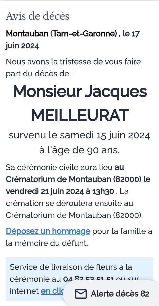 Jacques Meilleurat vient de décéder !