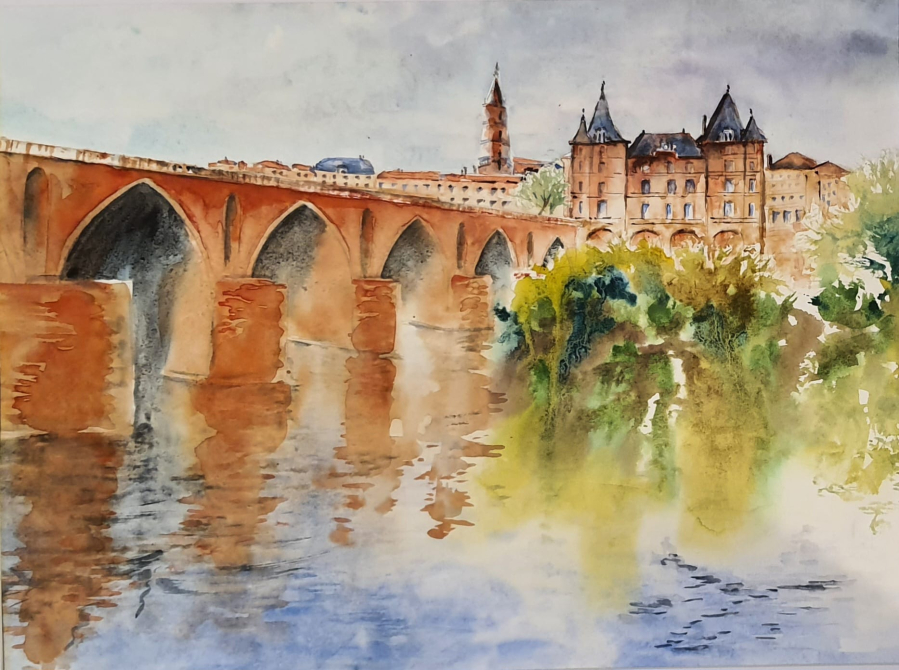 Monique FESQUET -  2024 - Montauban, le pont vieux