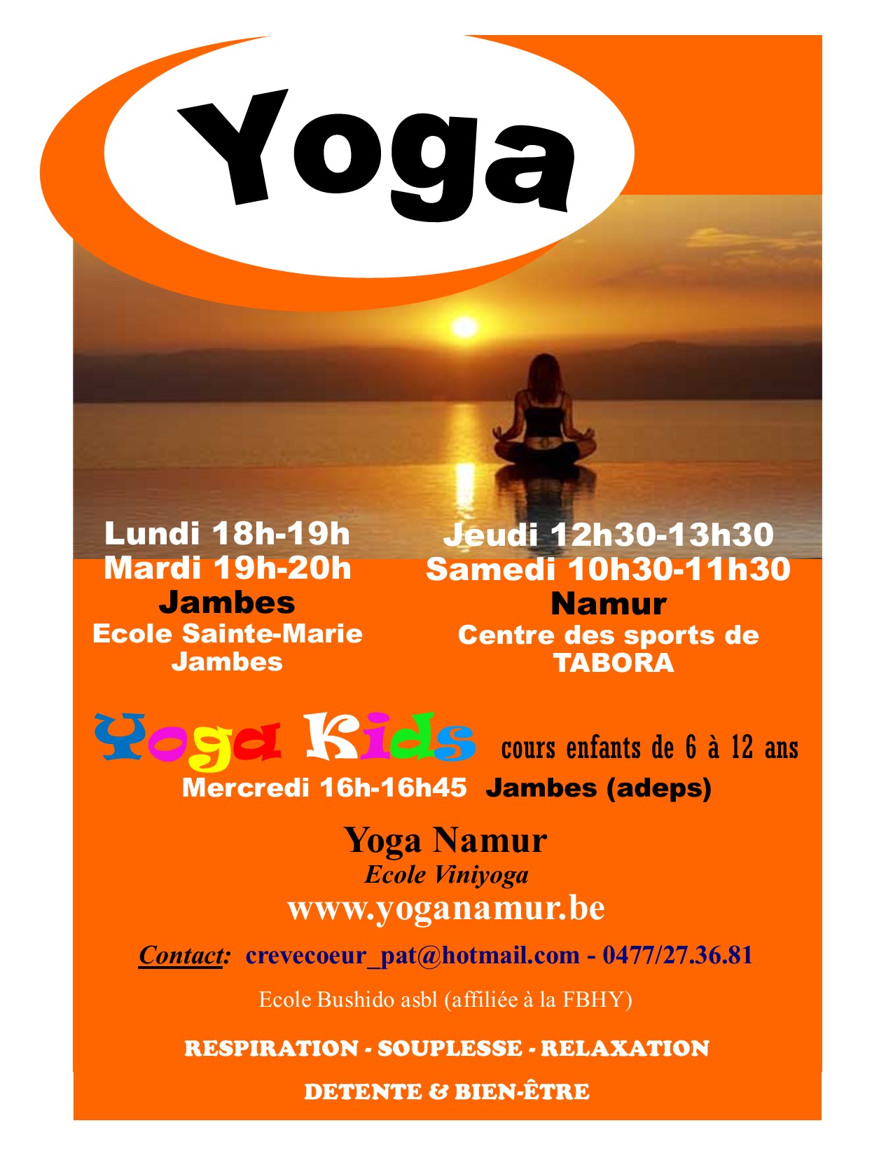 Affiche Yoga Namur 2022
