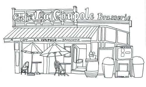 coloriage pour les enfants, restaurant La Coupole, Trouville